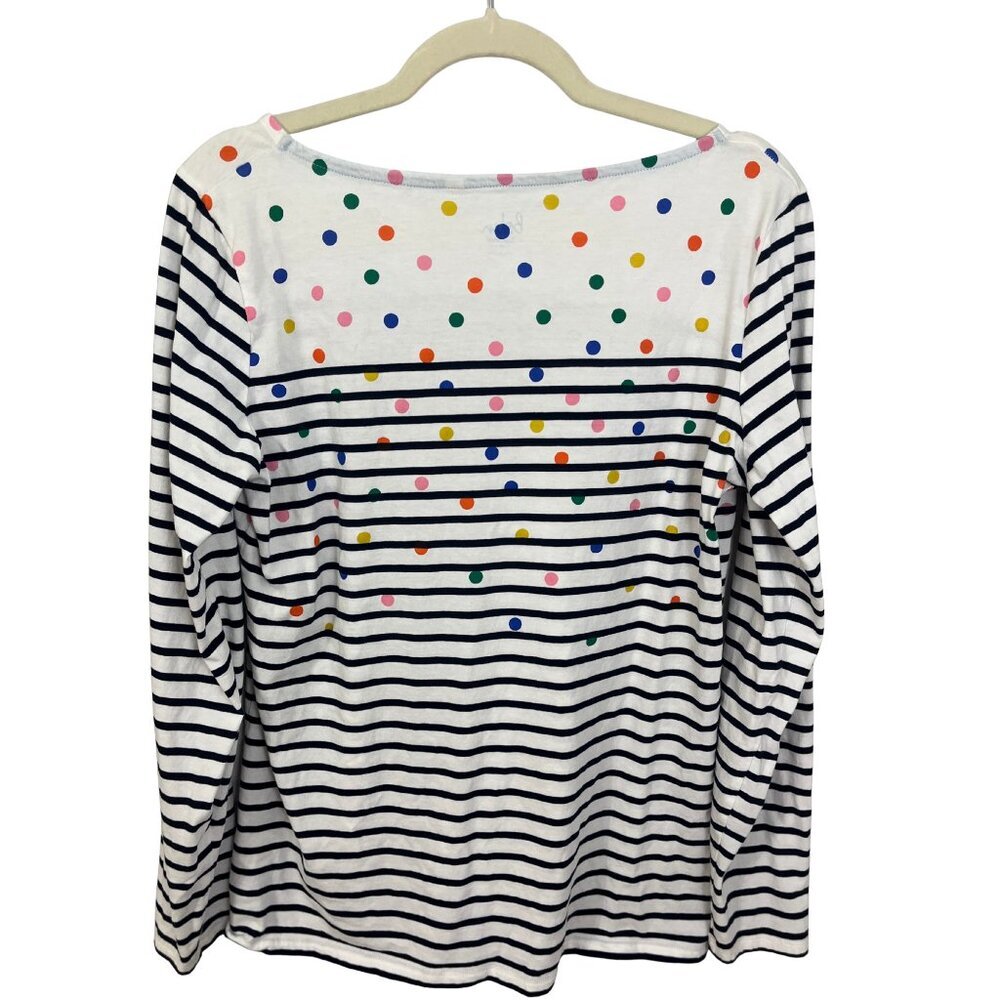 Boden Stripes Ahead of the Rest Breton Polka Dot Long Sleeve Boat Neck Tee 12 - Picture 2 of 4